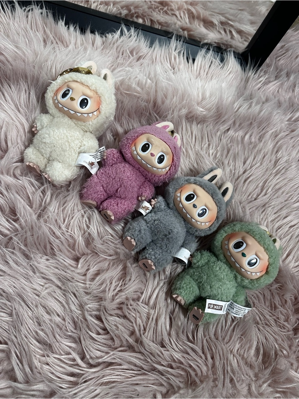 Plush Monster Collectible Toy – Cream, Pink, Gray, Green by Pop Mart
